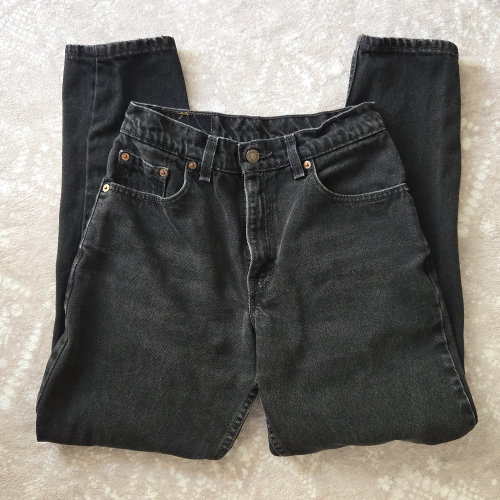Levi's 550 Dark Wash Jeans Relaxed Fit Tapered Legs 5 JR S